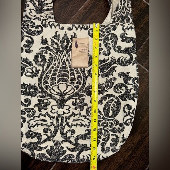 Flipped Bird Baroque Damask Print Hobo Bag – Reversible Eco Canvas Tote - Picture 9 of 10